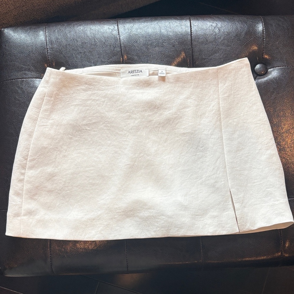 Aritzia Cream Mini Skirt - Textured A-Line